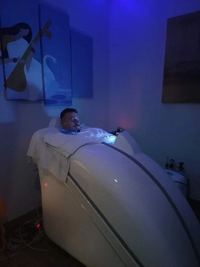 HOCATT ozone sauna and wellness setup at Ocean Beach Oxygen clinic in Tauranga