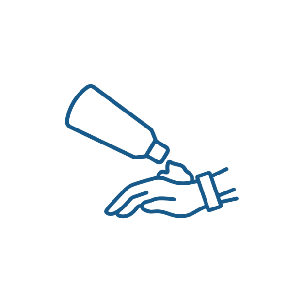 A line art icon of a bottle with a brush, representing the application of the specialized wrap solution.