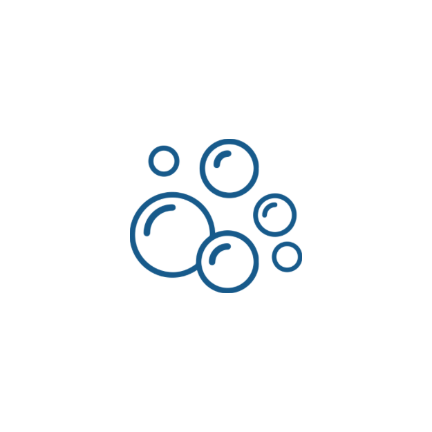 Simple line art icon showing clusters of small bubbles, representing carbonic acid.