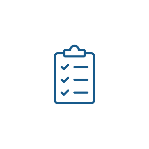 A clipboard icon with checkmarks, representing the personalized wellness and holistic lifestyle programs guided by Angela at Oceanbeach Oxygen Treatments.