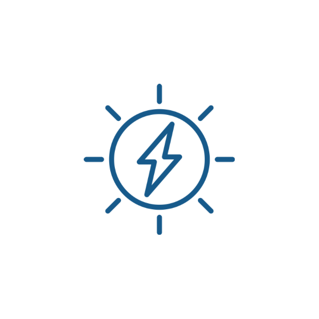 A line art icon of a stylized lightning bolt within a circular wave, symbolizing the cellular energy and rejuvenation from PEMF therapy.